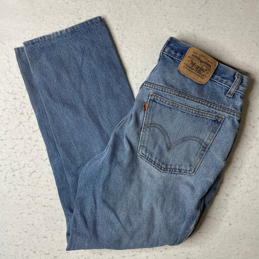 Vintage Levi‎ 505 Orange Tab Jeans Mens Blue Straight Leg Denim Pants Distressed